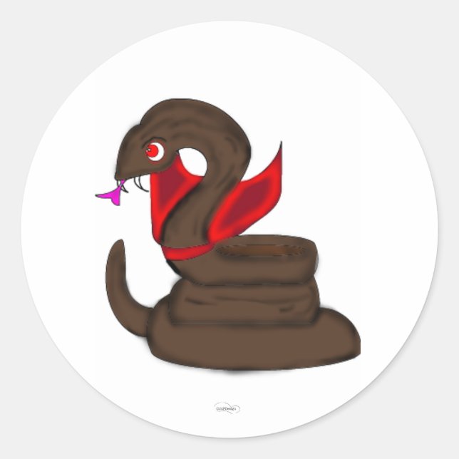 Pegatina Redonda Nevada de vampiro (Anverso)