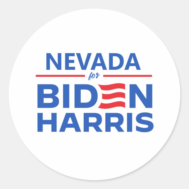 Pegatina Redonda Nevada para Biden Harris (Anverso)