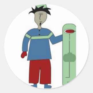 Pegatina Redonda nevado