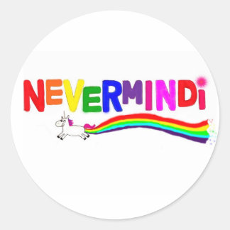 Pegatina Redonda Nevermindi Rainbow