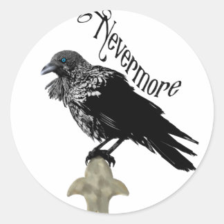 Pegatina Redonda Nevermore Raven