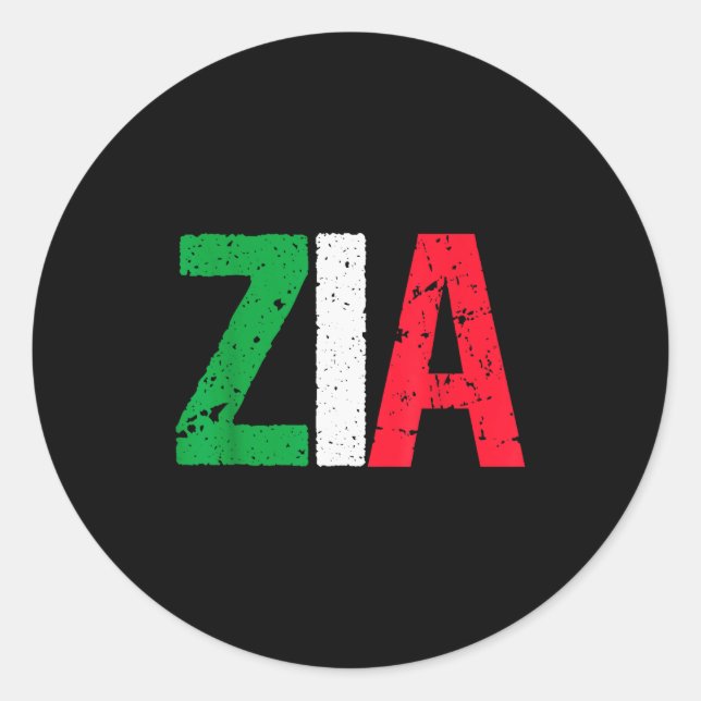 Pegatina Redonda New Aunt Italian Zia Italian American Aunt Gift  (Anverso)