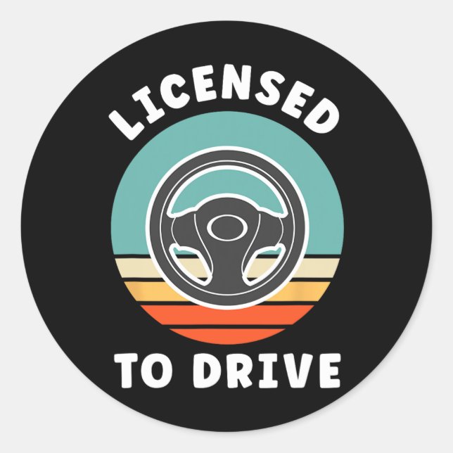 Pegatina Redonda New Driver Driver's Permit Celebration Teen Driver (Anverso)