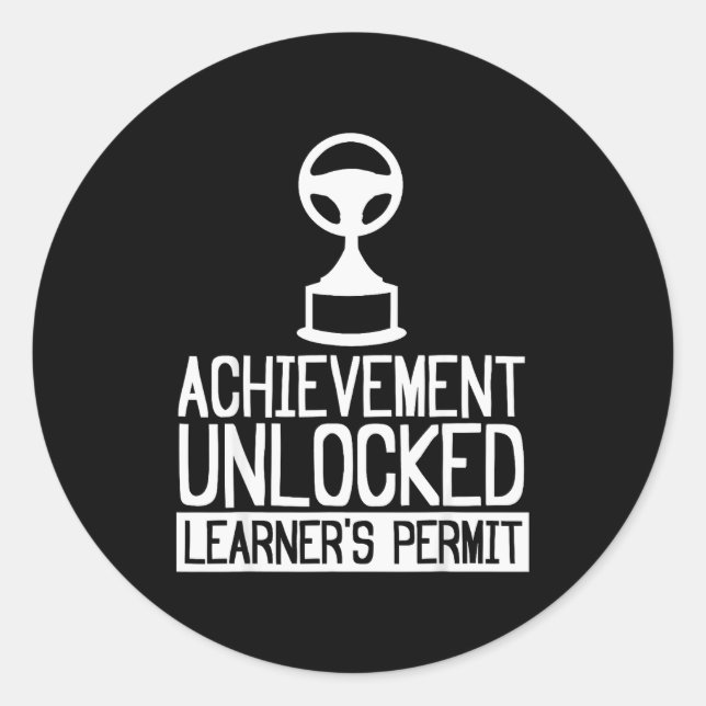 Pegatina Redonda New Driver Learner Permit Driving School - Driver' (Anverso)