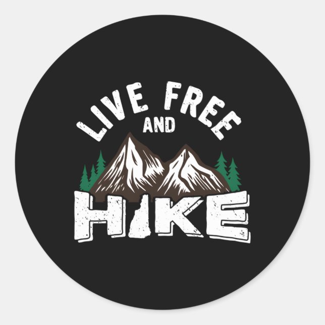 Pegatina Redonda New Hampshire Live Free Y Hike Nh Senking (Anverso)