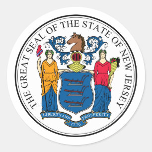Pegatina Redonda New Jersey, los E.E.U.U.