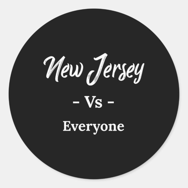 Pegatina Redonda New Jersey Vs Everyone  (Anverso)