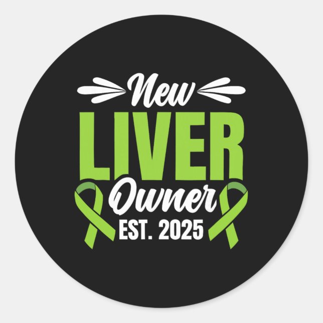 Pegatina Redonda New Liver Owner Est. 2025 - Liver Transplant Recie (Anverso)