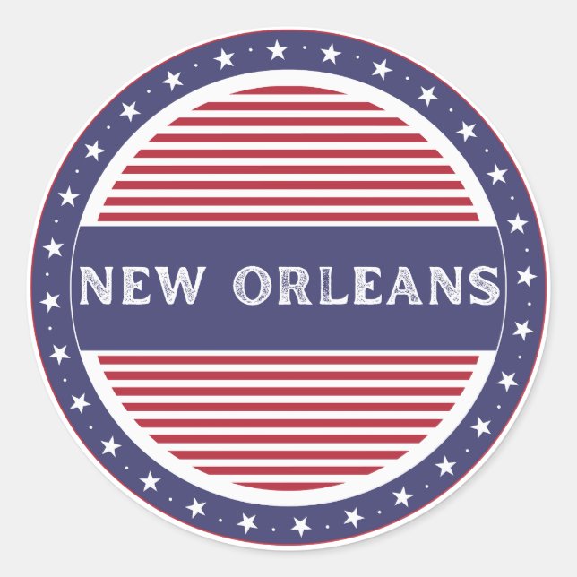 Pegatina Redonda New Orleans City Pride Emblem – American Identity (Anverso)