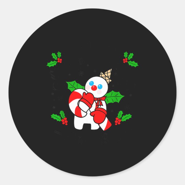 Pegatina Redonda New Orleans Mr Bingle Christmas Tradition Snowman  (Anverso)