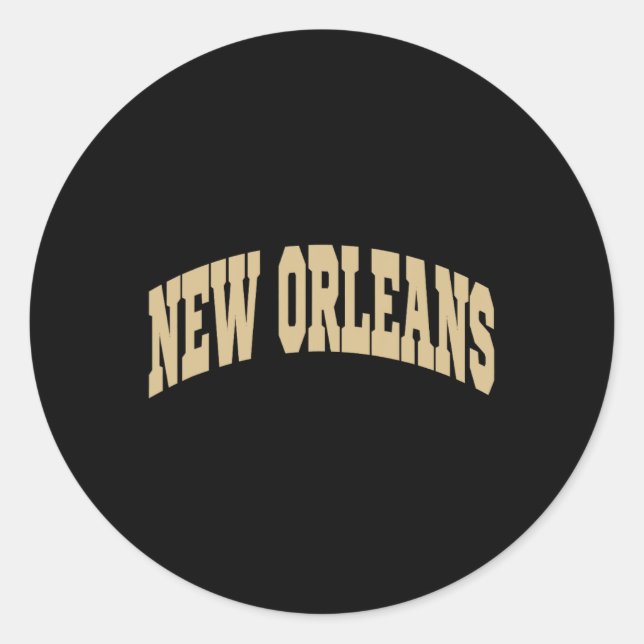 Pegatina Redonda New Orleans - Throwback Design - Clic  (Anverso)