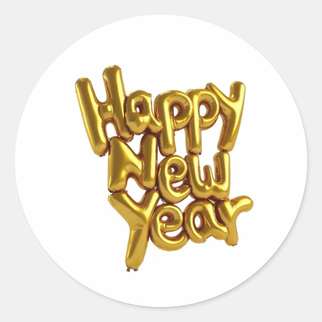 Pegatina Redonda  New Year Classic Round Stickers (Anverso)