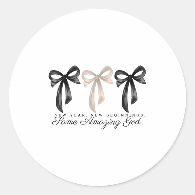 Pegatina Redonda New Years Christian Coquette Faith New Beginnings  (Anverso)