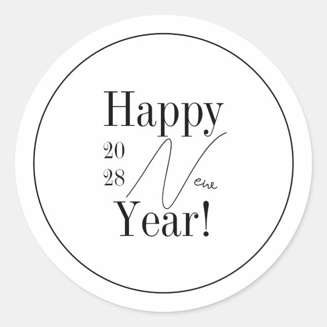 Pegatina Redonda New Year's Eve Black and White Party (Anverso)