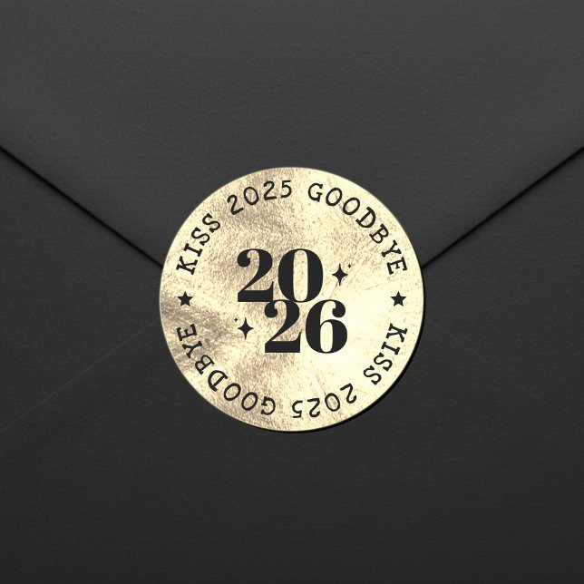 Pegatina Redonda New Years Eve Party Kiss the Year Goodbye Gold (New Years Eve Party Kiss the Year Goodbye Gold Classic Round Sticker
)