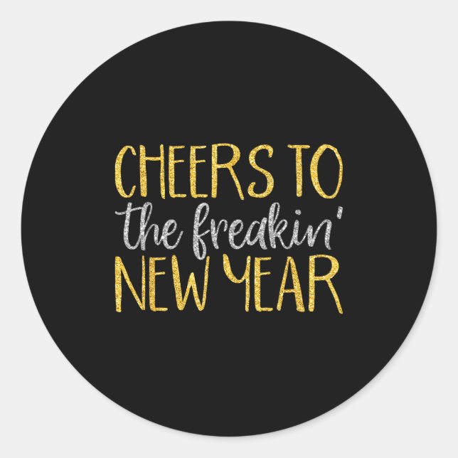Pegatina Redonda New Years Eve Shirt For Women Men Funny Happy New  (Anverso)