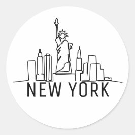Pegatina Redonda New York