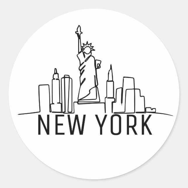 Pegatina Redonda New York (Anverso)
