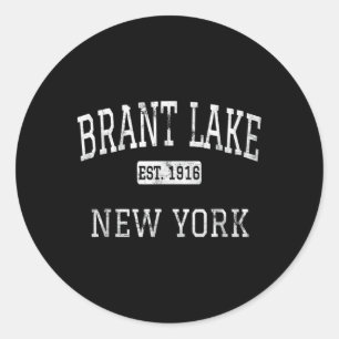 Pegatina Redonda New York Brant Lake New York Ny