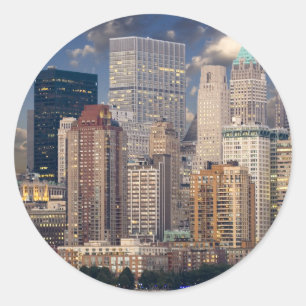 Pegatina Redonda New York City Manhattan