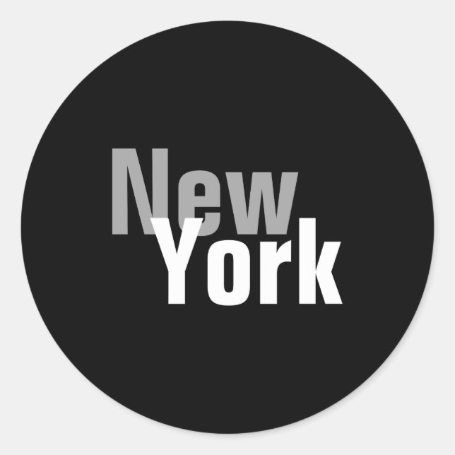 Pegatina Redonda New York Mens Basic Dark  (Anverso)