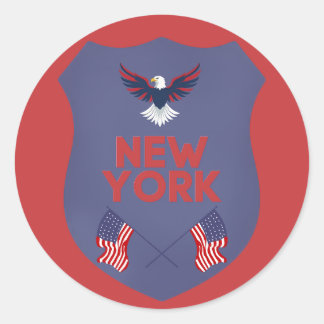 Pegatina Redonda New York State Pride Patriotic Shield Vinyl