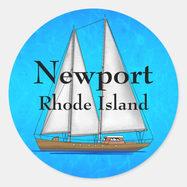 Pegatina Redonda Newport (Anverso)