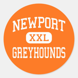 Pegatina Redonda Newport - Greyhounds - High - Newport Arkansas