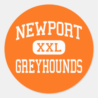 Pegatina Redonda Newport - Greyhounds - High - Newport Arkansas