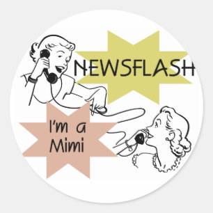Pegatina Redonda Newsflash Soy Mimi Tshirts y Regalos