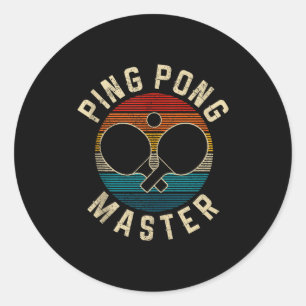 Pegatina Redonda Ng Ng Master Vintage Jugador de Tenis de Mesa Dive