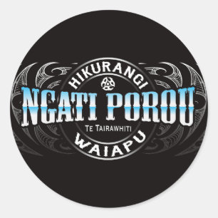 Pegatina Redonda Ngati Porou Lifer Moko Chrome