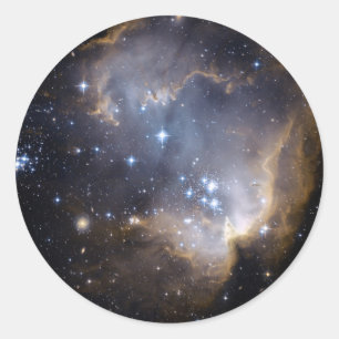 Pegatina Redonda NGC 602 brillantes estrellas NASA
