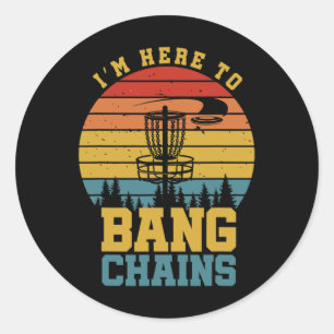 Pegatina Redonda Nging Chains Disc Golf Discóbolo Divertido Lanzado