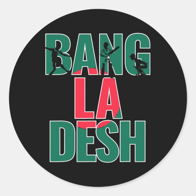 Pegatina Redonda Ngladesh Cricket Ngladeshi Fans Jersey  (Anverso)