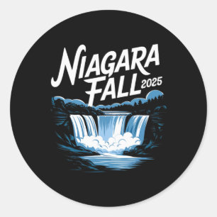 Pegatina Redonda Niagara Fall 2025 Familia Viaje Amigos Vacaciones 