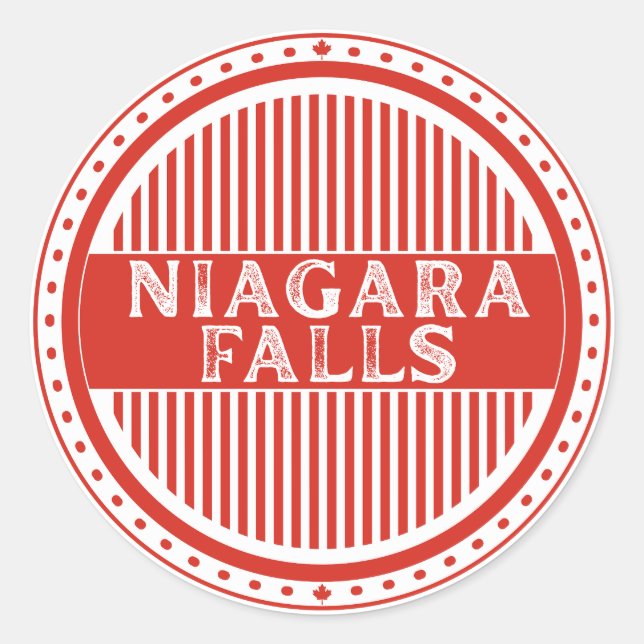 Pegatina Redonda Niagara Falls City Pride Emblem Canadian Identity (Anverso)