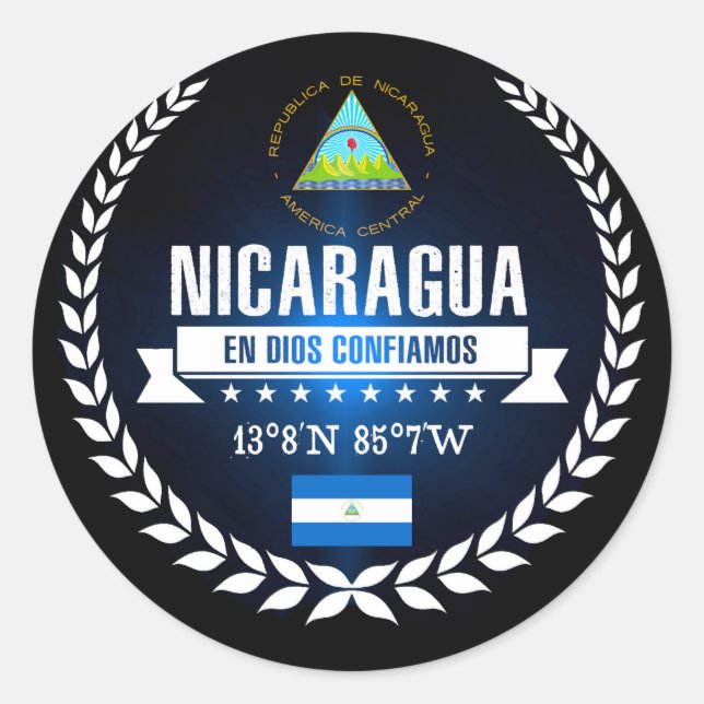 Pegatina Redonda Nicaragua (Anverso)