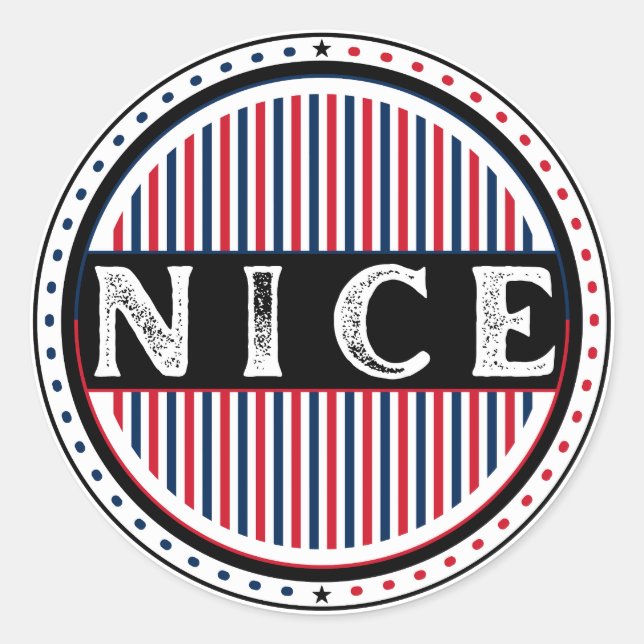 Pegatina Redonda Nice City Pride Emblem – French Identity (Anverso)