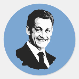 Pegatina Redonda Nicolas Sarkozy
