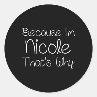 Pegatina Redonda Nicole Personalized Name