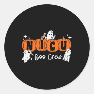 Pegatina Redonda Nicu Boo Crew Ghost Calabaza Costume de enfermera 