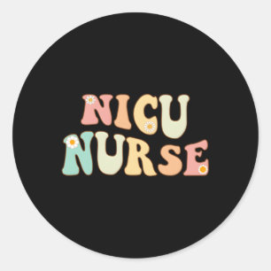 Pegatina Redonda Nicu Enfermera Enfermera Neonatal Icu Enfermera Es