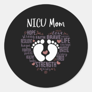 Pegatina Redonda Nicu Mom Preemie O Nicu Awareness Mes Por Mamá
