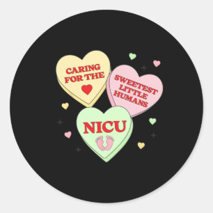 Pegatina Redonda Nicu Nurse Valentine Médico Rn Icu E