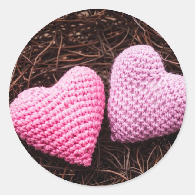 Pegatina Redonda Nido con corazón (Anverso)