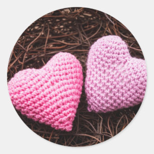 Pegatina Redonda Nido con corazón