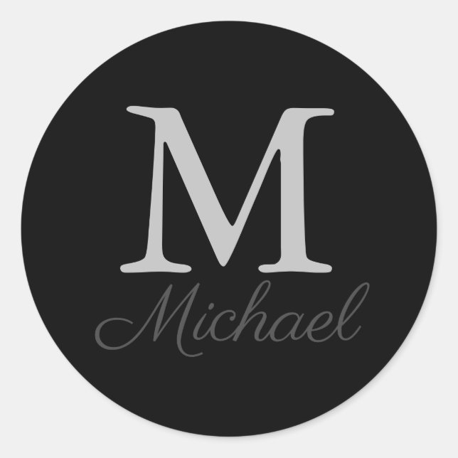 Pegatina Redonda Niebla luminosa monograma (Anverso)