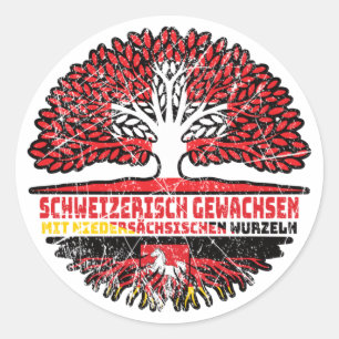 Pegatina Redonda Niedersachsen Niedersächsisch Schweizer Schweiz