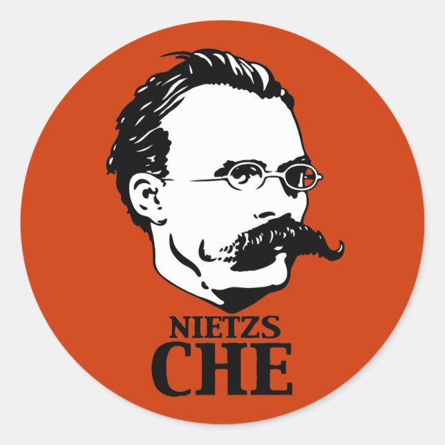 Pegatina Redonda Nietzs-Che (Anverso)